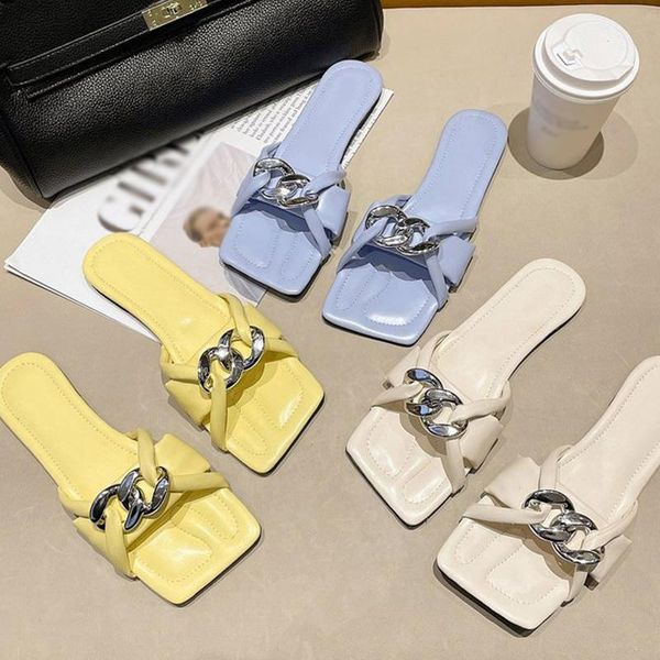 slippers 2021fashion summer women flat ladies metal chain square toe casual shoes female beach footwear flip flops, Black
slippers 2021fashion summer women flat ladies metal chain square toe casual shoes female beach footwear flip flops, Black