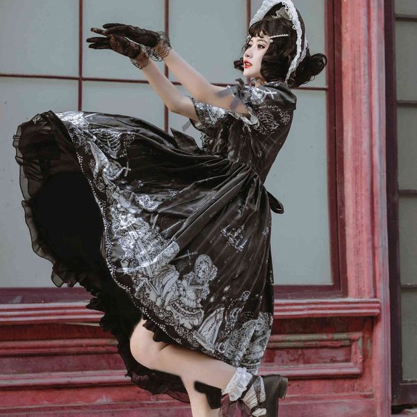 dress gothic dress feminine soul invocator lasso lolita jsk by retro dark short sleeve necklace, Black;gray
dress gothic dress feminine soul invocator lasso lolita jsk by retro dark short sleeve necklace, Black;gray