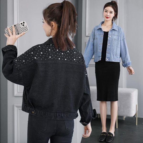 women's jackets denim jacket short 2021 spring and autumn korean loose five-pointed star sequined big pocket, Black;brown
women's jackets denim jacket short 2021 spring and autumn korean loose five-pointed star sequined big pocket, Black;brown
