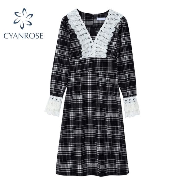 knit v neck design dresses women plaid retro elegant frocks high waist korean spring long sleeve ins dress mujer 210430, Black;gray
knit v neck design dresses women plaid retro elegant frocks high waist korean spring long sleeve ins dress mujer 210430, Black;gray