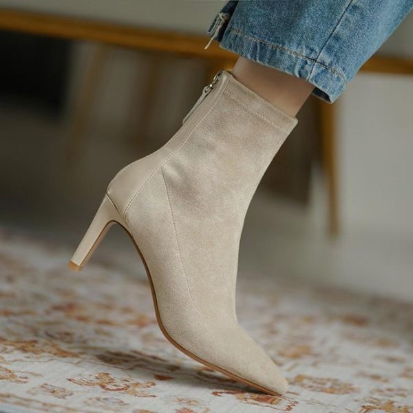 boots heel women's autumn 2021 cowhide frosted pointed korean high square back zipper short tube fashion, Black
boots heel women's autumn 2021 cowhide frosted pointed korean high square back zipper short tube fashion, Black