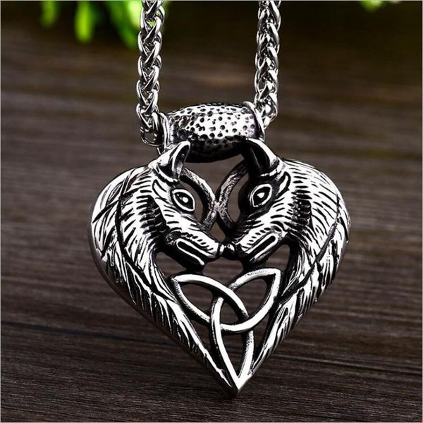 pendant necklaces viking love wolf necklace stainless steel odin triangle rune double jewelry, Silver
pendant necklaces viking love wolf necklace stainless steel odin triangle rune double jewelry, Silver