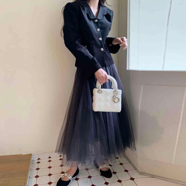 dress vintage korean suits women two outfits sleeve shirts and high waist mesh long pleated skirt piece sets elegant qcw9 esqx, Black;gray
dress vintage korean suits women two outfits sleeve shirts and high waist mesh long pleated skirt piece sets elegant qcw9 esqx, Black;gray