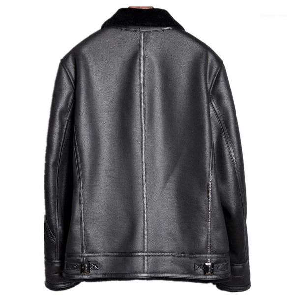 men's leather & faux quality winter superior 2021 genuine jacket sheep shearing coat real sheepskin skin, Black
men's leather & faux quality winter superior 2021 genuine jacket sheep shearing coat real sheepskin skin, Black