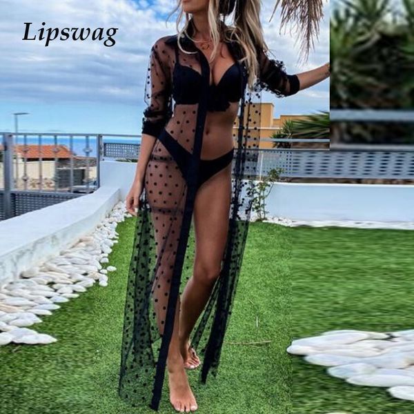 women's swimwear 2021 women see-through bikini cover-up female polka dot mesh coat clothing casual summer button long beach shirt, White;black
women's swimwear 2021 women see-through bikini cover-up female polka dot mesh coat clothing casual summer button long beach shirt, White;black
