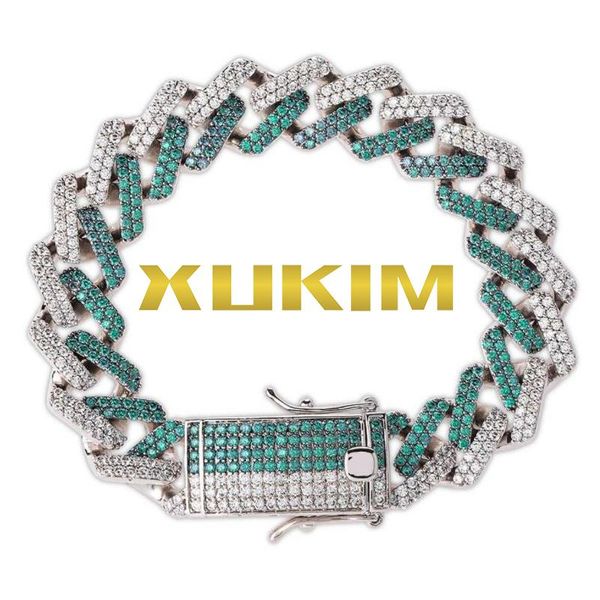 link, chain bh319 xukim jewelry miami hip hop iced out mint green cuban bracelet necklace, Black
link, chain bh319 xukim jewelry miami hip hop iced out mint green cuban bracelet necklace, Black