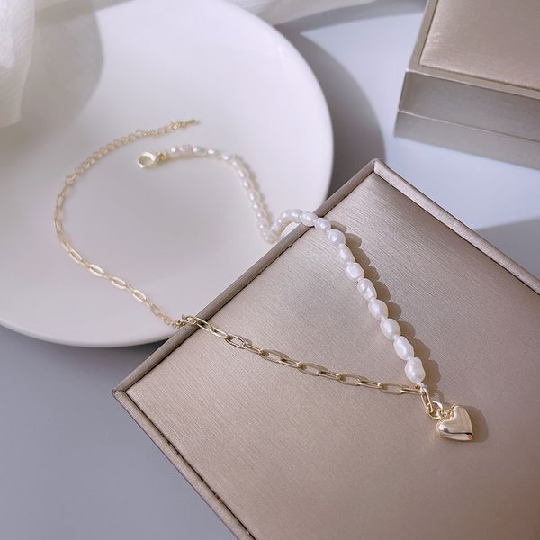 xianlan194 the niche design feeling love pearl necklace female light luxury asymmetrical neck accessories chain necklace girl clav, Silver
xianlan194 the niche design feeling love pearl necklace female light luxury asymmetrical neck accessories chain necklace girl clav, Silver