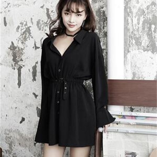 women's blouses & shirts arrival spring autumn punk gothic black dress fashion long sleeve v collar female slim dresses nuo0, White
women's blouses & shirts arrival spring autumn punk gothic black dress fashion long sleeve v collar female slim dresses nuo0, White