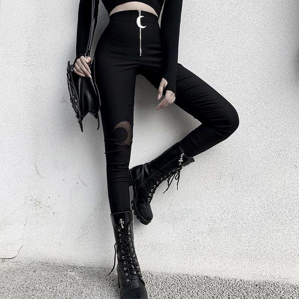 women's pants & capris jiezuofang gothic black women crescent zipper high waist pencil 2021 spring female dark moon hollow out slim, Black;white
women's pants & capris jiezuofang gothic black women crescent zipper high waist pencil 2021 spring female dark moon hollow out slim, Black;white