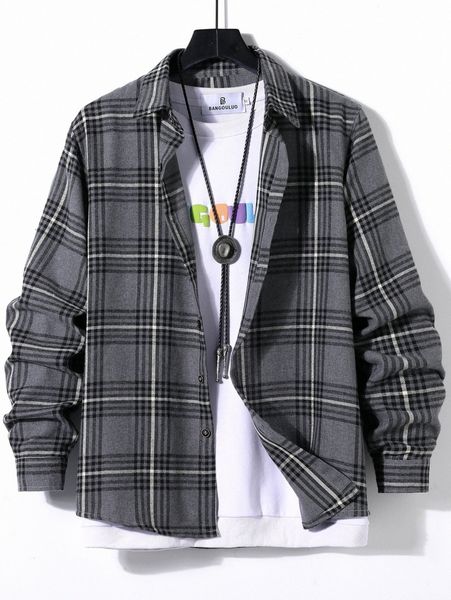 men plaid shirt without tee j0zq#, White;black
men plaid shirt without tee j0zq#, White;black