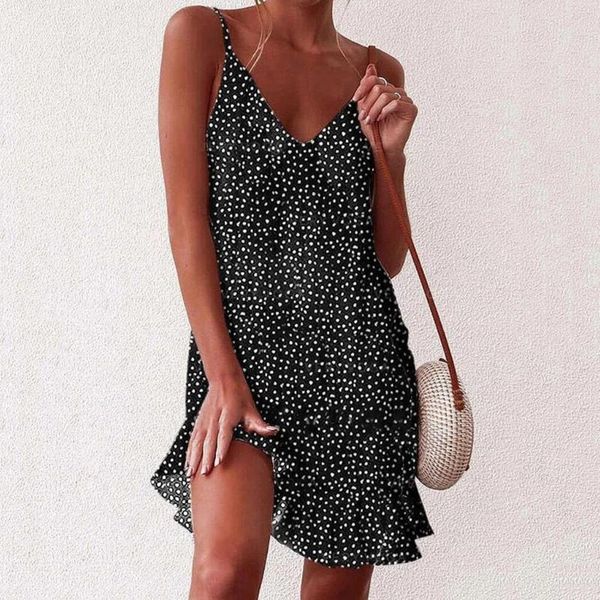casual dresses women summer polka dot print dress sleeve ruffles v-neck sling chiffon mini lace party clubwear street cloth, Black;gray
casual dresses women summer polka dot print dress sleeve ruffles v-neck sling chiffon mini lace party clubwear street cloth, Black;gray