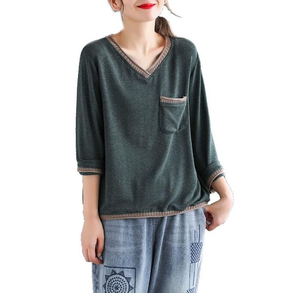 women's t-shirt women knit t shirt v neck loose big solid long sleeve tees for spring autumn fashion casual basic b01100942, White
women's t-shirt women knit t shirt v neck loose big solid long sleeve tees for spring autumn fashion casual basic b01100942, White