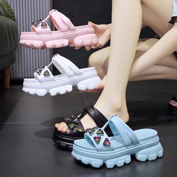 dress shoes women's slippers summer outdoor wear 2021 platform rhinestone fairy style leisure girl sandals, Black
dress shoes women's slippers summer outdoor wear 2021 platform rhinestone fairy style leisure girl sandals, Black