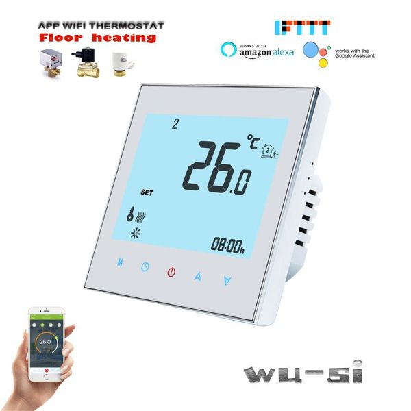 smart home control floor heating wifi thermostat,control electric actuator nc / no,works with alexa google ,24vac, 95-240vac option
smart home control floor heating wifi thermostat,control electric actuator nc / no,works with alexa google ,24vac, 95-240vac option