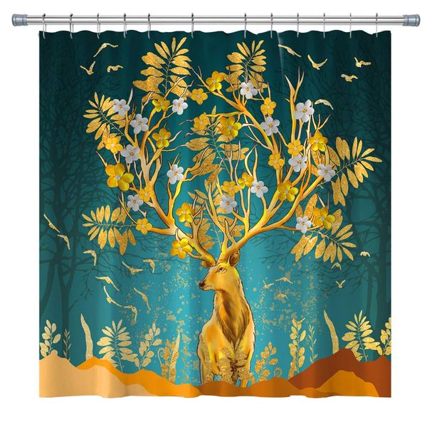 elk shower curtains, fabric bathroom decor curtains set with hooks, 71x 71 in (multi6)
elk shower curtains, fabric bathroom decor curtains set with hooks, 71x 71 in (multi6)