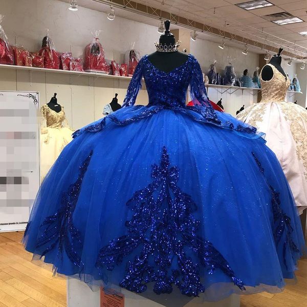 royal blue 2022 ball gown quinceanera dresses lace appliqued long sleeve prom gowns sweep train tulle sweet 15 masquerade dress, Blue;red
royal blue 2022 ball gown quinceanera dresses lace appliqued long sleeve prom gowns sweep train tulle sweet 15 masquerade dress, Blue;red