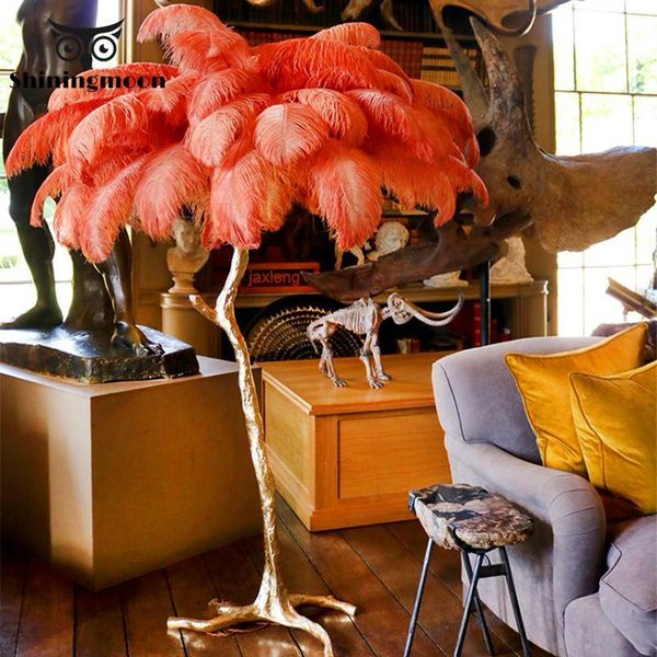 modern luxury ostrich feather gold floor lamp 100% copper brass nordic art standing villa tripot el decor table lamps
modern luxury ostrich feather gold floor lamp 100% copper brass nordic art standing villa tripot el decor table lamps