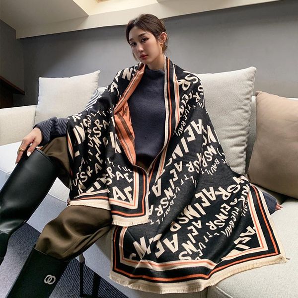 scarves hsa 2021 european&american letter scarf fashion women high-quality autumn&winter female wild stitching mid-length shawl, Blue;gray
scarves hsa 2021 european&american letter scarf fashion women high-quality autumn&winter female wild stitching mid-length shawl, Blue;gray