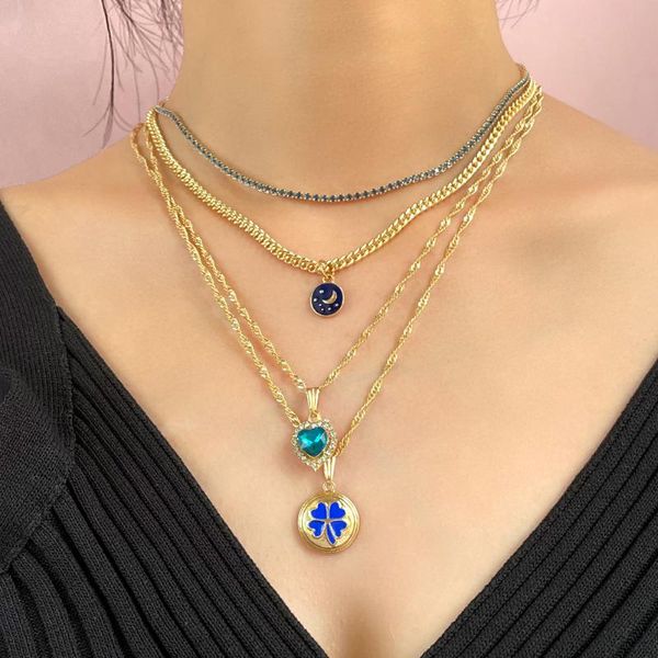 chains bling blue love heart crystal twisted chain pendant necklaces for women moon enamel charm necklace female banquet jewelry, Silver
chains bling blue love heart crystal twisted chain pendant necklaces for women moon enamel charm necklace female banquet jewelry, Silver