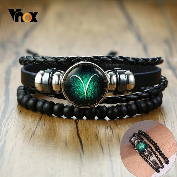 vnox aries 12 horoscope multi-layer leather rope bracelets for men women gifts vintage pulseira jewelry, Golden;silver
vnox aries 12 horoscope multi-layer leather rope bracelets for men women gifts vintage pulseira jewelry, Golden;silver