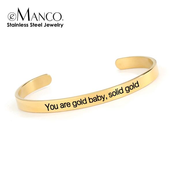 bangle emanco you are gold baby soild custom bracelet women 316l stainless steel jewelry for girls friendship gifts, Black
bangle emanco you are gold baby soild custom bracelet women 316l stainless steel jewelry for girls friendship gifts, Black