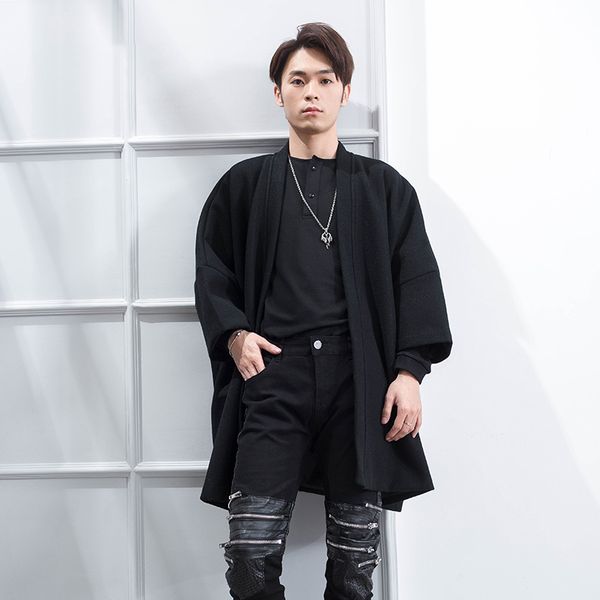 wool men's jacket lazy wind long cardigan korean version the trend of japanese winter kimono thick casual coat eykv, Black
wool men's jacket lazy wind long cardigan korean version the trend of japanese winter kimono thick casual coat eykv, Black