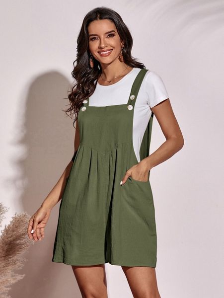 pocket side overall jumpsuit without tee t81d#, White
pocket side overall jumpsuit without tee t81d#, White
