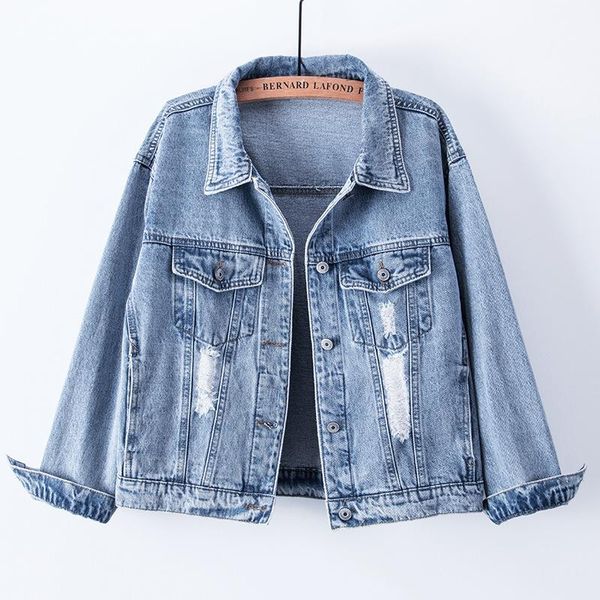 women's jackets 2021 spring and autumn small fresh denim jacket female loose student korean style short ripped top, Black;brown
women's jackets 2021 spring and autumn small fresh denim jacket female loose student korean style short ripped top, Black;brown