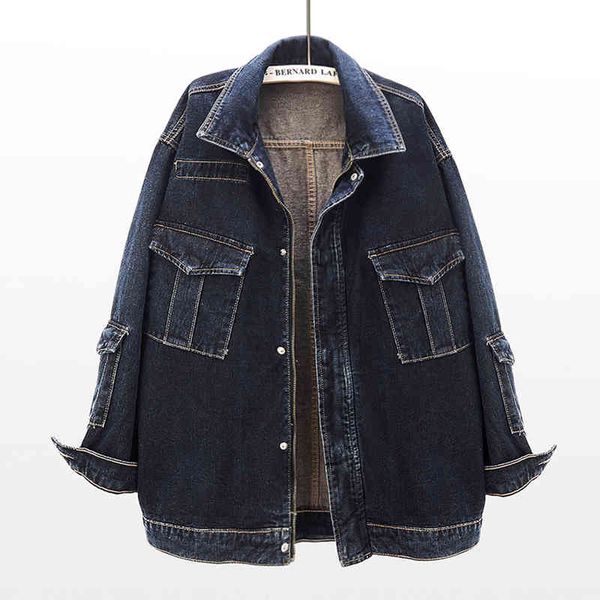jacket korean fashion big pocket mid long denim women outerwear spring autumn oversized loose dark blue jeans jacket coat female, Black;brown
jacket korean fashion big pocket mid long denim women outerwear spring autumn oversized loose dark blue jeans jacket coat female, Black;brown