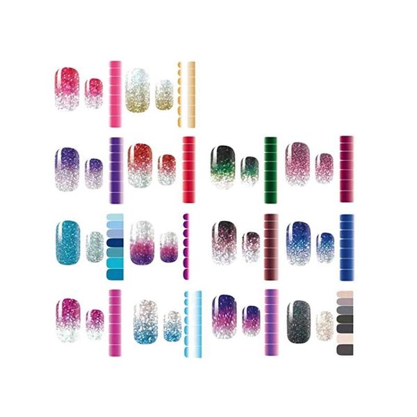 stickers & decals nail sticker full cover foil self adhesive decoration art, Black