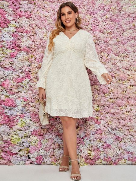 plus fuzzy flounce sleeve ruched ruffle hem dress e8dr#, Black 
plus fuzzy flounce sleeve ruched ruffle hem dress e8dr#, Black