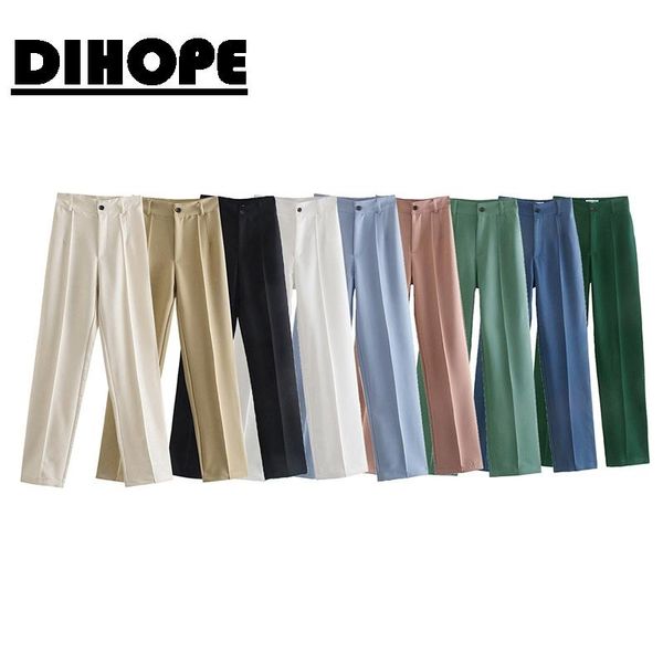 women's pants & capris dihope women fashion office wear side pockets straight vintage high waist zipper female trousers mujer, Black;white
women's pants & capris dihope women fashion office wear side pockets straight vintage high waist zipper female trousers mujer, Black;white