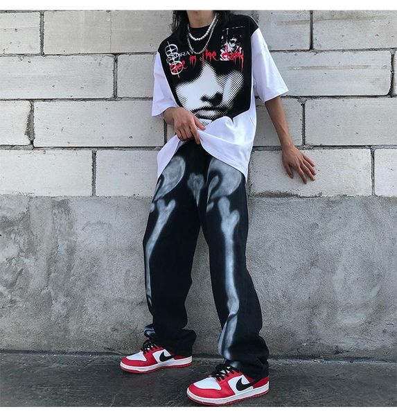men's jeans 2021 designer pants men clothing streetwear graffiti trousers skeleton denim hip hop slim fit, Blue
men's jeans 2021 designer pants men clothing streetwear graffiti trousers skeleton denim hip hop slim fit, Blue
