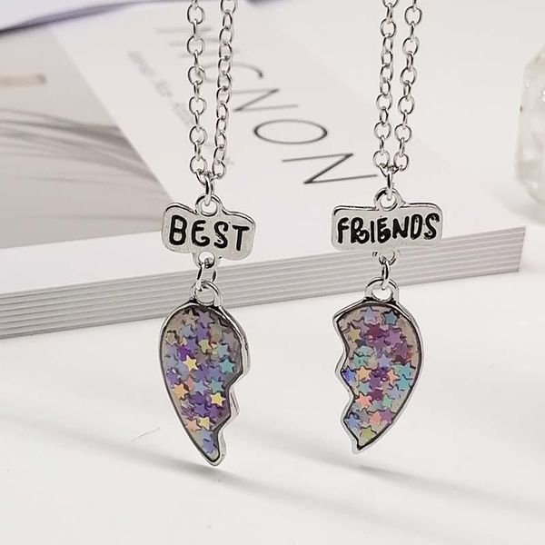 pendant necklaces 2021 fashion cute love couple necklace 2 pieces/set rainbow broken heart jewelry gift, Silver
pendant necklaces 2021 fashion cute love couple necklace 2 pieces/set rainbow broken heart jewelry gift, Silver