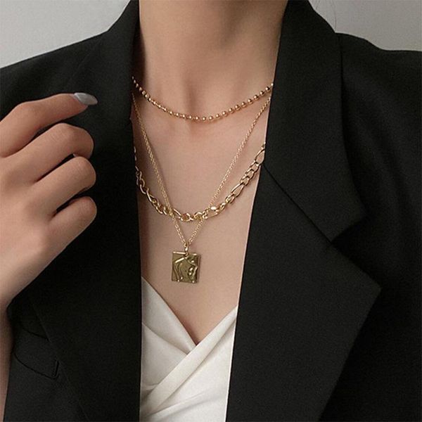 chains chain necklace multilayer geometric metal pendant clavicle cold wind choker fashion neck female personality, Silver
chains chain necklace multilayer geometric metal pendant clavicle cold wind choker fashion neck female personality, Silver