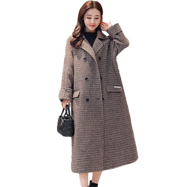 women's wool & blends 2021 autumn and winter korean style youth lapel long sleeve double breasted woolen coat, Black
women's wool & blends 2021 autumn and winter korean style youth lapel long sleeve double breasted woolen coat, Black