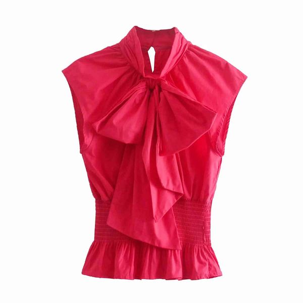 spring all-match women za blouse summer fashion sleeveless elegant bow ruffle elastic waist chic female 210521, White
spring all-match women za blouse summer fashion sleeveless elegant bow ruffle elastic waist chic female 210521, White