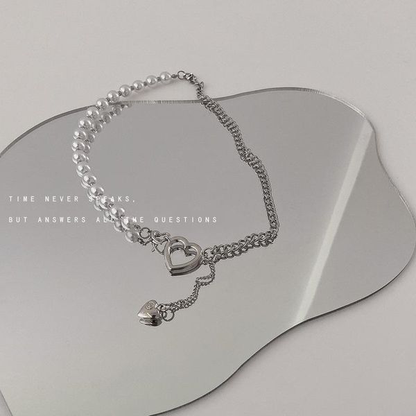chains heart necklace women artificial pearl necklaces woman simple stainless steel jewelry ladies party trendy fashion metal naszyjnik, Silver
chains heart necklace women artificial pearl necklaces woman simple stainless steel jewelry ladies party trendy fashion metal naszyjnik, Silver