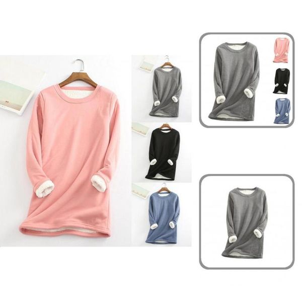 women's blouses & shirts women pullover o neck streetwear plush lining midi-length loose base shirt blouse for christmas, White
women's blouses & shirts women pullover o neck streetwear plush lining midi-length loose base shirt blouse for christmas, White