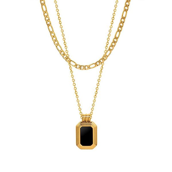 chains france vintage black shell acrylic square pendant double layered necklace titanium steel female clavicle chain goth, Silver
chains france vintage black shell acrylic square pendant double layered necklace titanium steel female clavicle chain goth, Silver