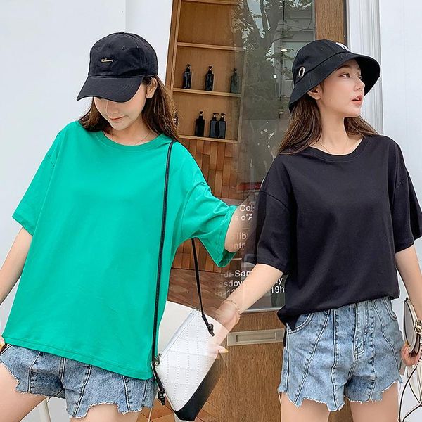 women's t-shirt 2021 loose large size women short-sleeved pullover round neck cotton spring and summer style ladies bottoming shirt, White
women's t-shirt 2021 loose large size women short-sleeved pullover round neck cotton spring and summer style ladies bottoming shirt, White