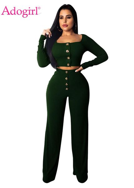 women's two piece pants adogirl buttons ribbed set women casual suit long sleeve crop + wide leg fashion outfits female apparel, White
women's two piece pants adogirl buttons ribbed set women casual suit long sleeve crop + wide leg fashion outfits female apparel, White