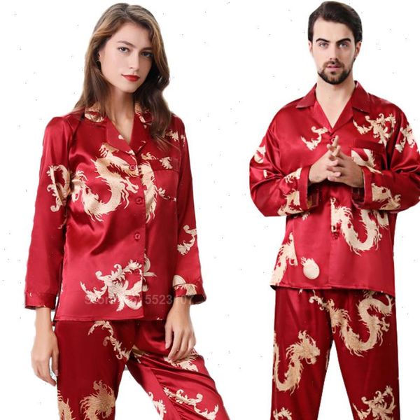 silk satin pajamas set 2pcs women sleepwear full sleeve trousers style year dragon print lounge men couples pyjamas pjs, Black;red
silk satin pajamas set 2pcs women sleepwear full sleeve trousers style year dragon print lounge men couples pyjamas pjs, Black;red