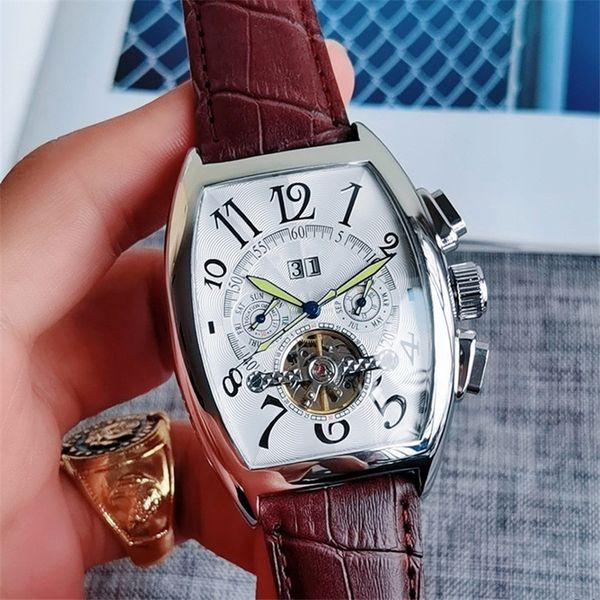 0-2men automatic mechanical watches tourbillon date monte luxury designer stainless steel dial leather strap watch sports business, Slivery;brown
0-2men automatic mechanical watches tourbillon date monte luxury designer stainless steel dial leather strap watch sports business, Slivery;brown