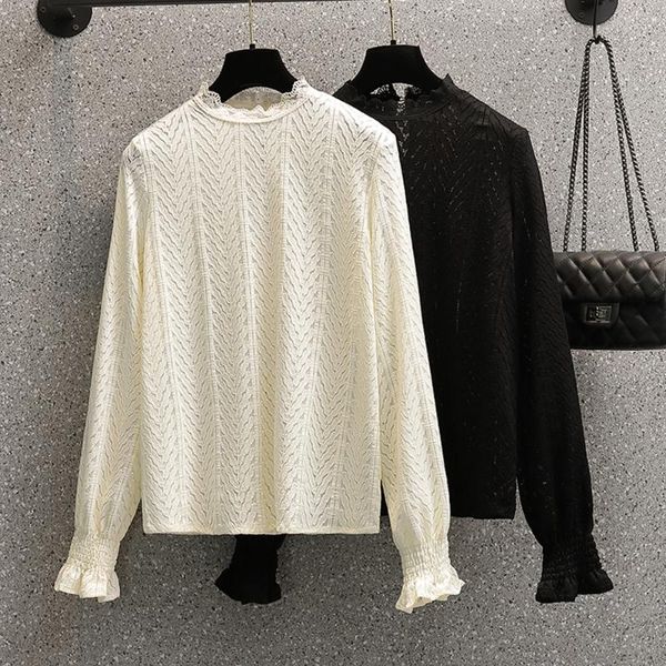 women's blouses & shirts vintage solid lace blouse women plus size long sleeve loose shirt female hollow casual ladies blusas femme, White
women's blouses & shirts vintage solid lace blouse women plus size long sleeve loose shirt female hollow casual ladies blusas femme, White