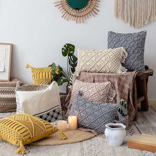decorative cushion cover yellow pink grey hand made woven pillow tassels home decoration macrame case for sofa bed cushion/decorative
decorative cushion cover yellow pink grey hand made woven pillow tassels home decoration macrame case for sofa bed cushion/decorative