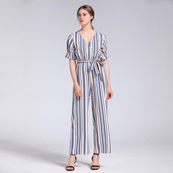women's jumpsuits & rompers 2021 summer casual female fashion slim fit women loose ladies pantsuits print stripe high quatily lt595, Black;white
women's jumpsuits & rompers 2021 summer casual female fashion slim fit women loose ladies pantsuits print stripe high quatily lt595, Black;white