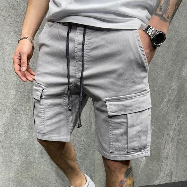 men's shorts summer gyms men casual fitness streetwear jogging short pants multi-pocket sport hip cargo, White;black 
men's shorts summer gyms men casual fitness streetwear jogging short pants multi-pocket sport hip cargo, White;black