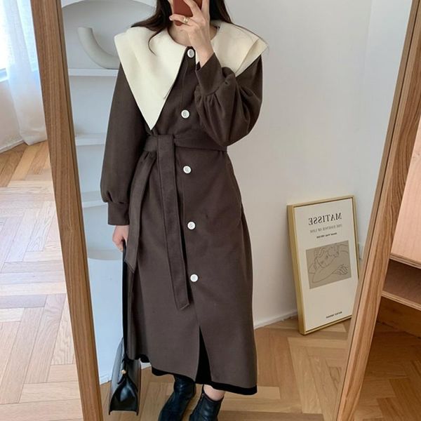 women's wool & blends alien kitty long overcoat vintage fashion korean style elegant woolen coat 2021 single breasted lace-up lapel wom, Black
women's wool & blends alien kitty long overcoat vintage fashion korean style elegant woolen coat 2021 single breasted lace-up lapel wom, Black