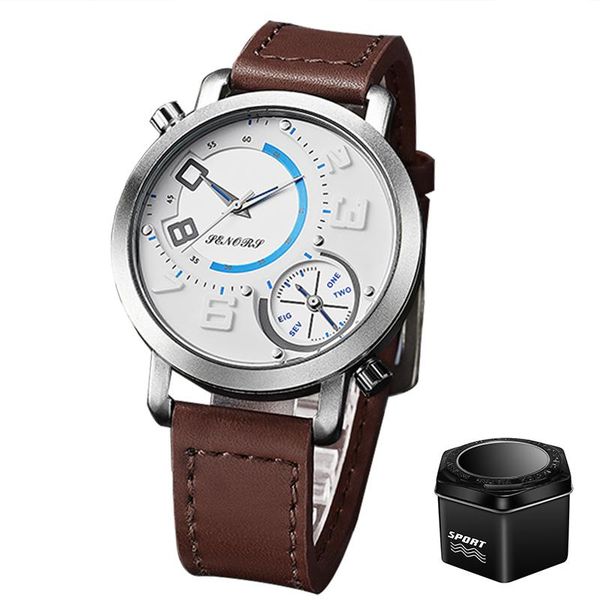 wristwatches fashion quartz watch men luxury dual time brown leather analog clock simple waterproof sport watches for mens reloj, Slivery;brown
wristwatches fashion quartz watch men luxury dual time brown leather analog clock simple waterproof sport watches for mens reloj, Slivery;brown